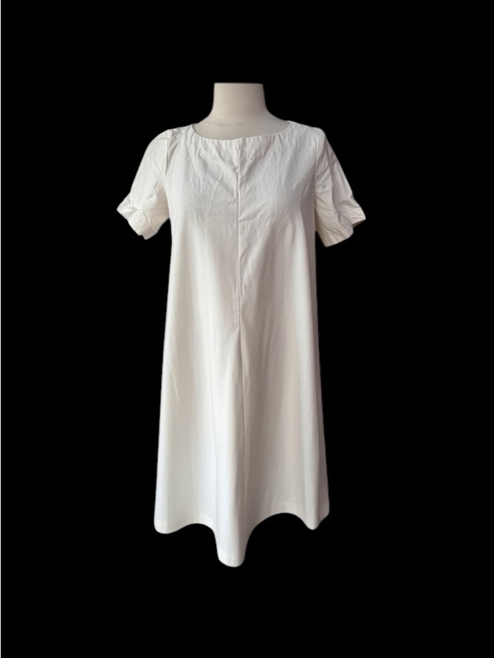 Vintage Light Beige Striped Cotton‎ Shift Dress